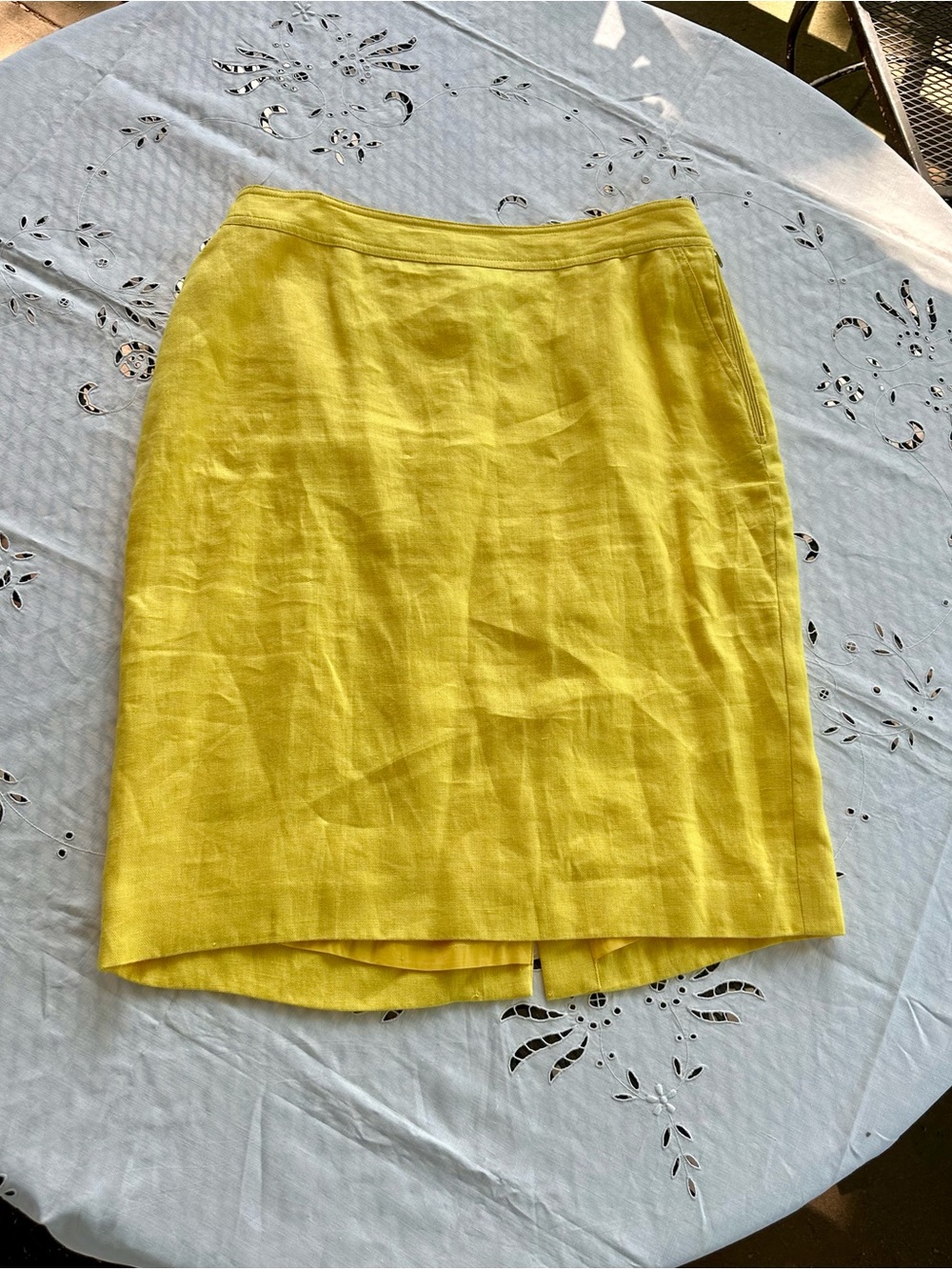 Ralph Lauren Linen Yellow Pencil Skirt
